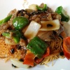 1610 Beef & Green Pepper with Black Bean Sauce on Crispy Noodle